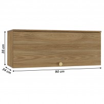 Armário Aéreo Cozinha Botanic 90 Cm 1 Porta Nogueira Fosco - Kappesberg