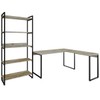 Conjunto Home Office Estilo Industrial 2 Peças Rush Carvalho - Pnr Móveis