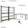 Conjunto Home Office Estilo Industrial 3 Peças Rush Carvalho - Pnr Móveis
