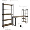 Conjunto Home Office Estilo Industrial 2 Peças Rush Dark/Preto - Pnr Móveis