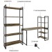 Conjunto Home Office Estilo Industrial 2 Peças Rush Dark/Preto - Pnr Móveis