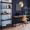 Conjunto Home Office Estilo Industrial 2 Peças Rush Dark/Preto - Pnr Móveis