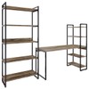 Conjunto Home Office Estilo Industrial 2 Peças Rush Dark/Preto - Pnr Móveis