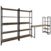 Conjunto Home Office Estilo Industrial 3 Peças Rush Dark/Preto - Pnr Móveis
