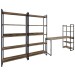 Conjunto Home Office Estilo Industrial 3 Peças Rush Dark/Preto - Pnr Móveis