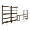 Conjunto Home Office Estilo Industrial 3 Peças Rush Dark/Preto - Pnr Móveis