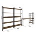 Conjunto Home Office Estilo Industrial 3 Peças Rush Dark/Preto - Pnr Móveis