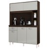 Cozinha Compacta Duda 5 Portas 1 Gaveta Chocolate/Off White - Poquema