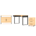 Conjunto Home Office 3 Peças 100% Mdf Pratice Freijó - Pradel