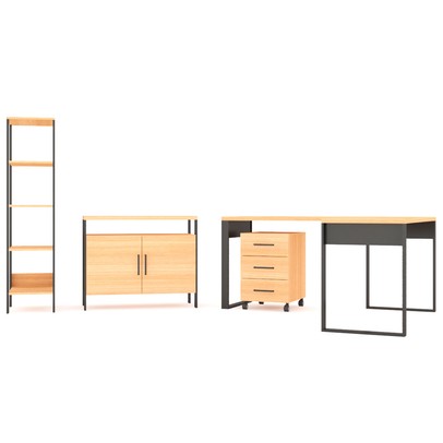 Conjunto Home Office 4 Peças 100% Mdf Pratice - Pradel