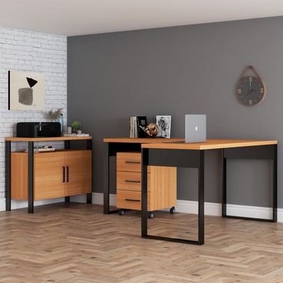 Conjunto Home Office 3 Peças 100% Mdf Pratice - Pradel