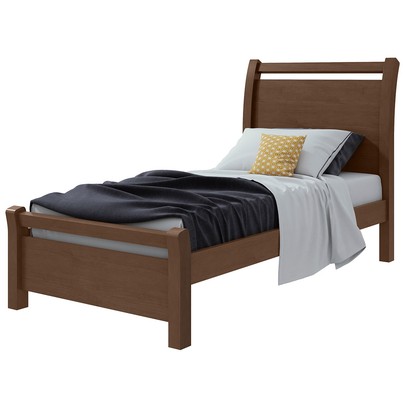 Cama de Solteiro Reali Imbuia Clean - Móveis Lopas