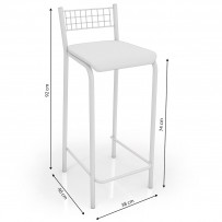 Banquetas Kit 2 Banquetas Genova Cromada Branco - Kappesberg