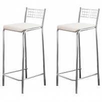 Banquetas Kit 2 Banquetas Genova Cromada Branco - Kappesberg