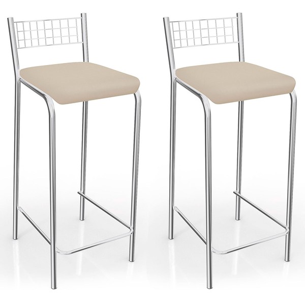 Banquetas Kit 2 Banquetas Genova Cromada Nude - Kappesberg