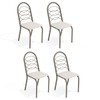 Cadeiras Kit 4 Cadeiras Holanda Nickel Branco - Kappesberg