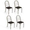 Cadeiras Kit 4 Cadeiras Holanda Nickel Preto - Kappesberg