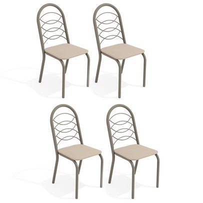 Cadeiras Kit 4 Cadeiras Holanda Nickel Nude - Kappesberg