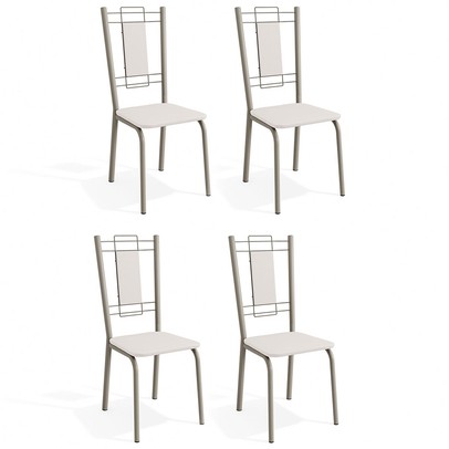 Cadeiras Kit 4 Cadeiras Florença Nickel Branco - Kappesberg