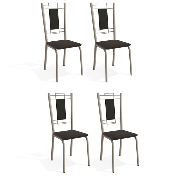 Cadeiras Kit 4 Cadeiras Florença Nickel Preto - Kappesberg