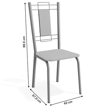 Cadeiras Kit 4 Cadeiras Florença Nickel Preto - Kappesberg