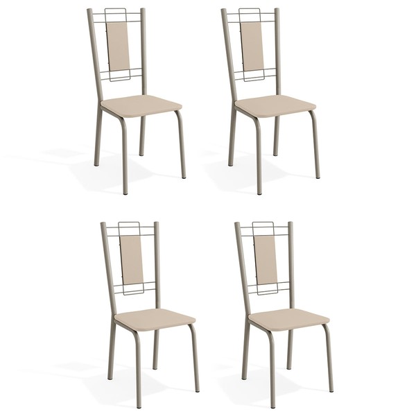 Cadeiras Kit 4 Cadeiras Florença Nickel Nude - Kappesberg