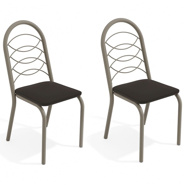 Cadeiras Kit 2 Cadeiras Holanda Nickel Preto - Kappesberg