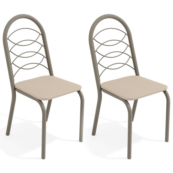 Cadeiras Kit 2 Cadeiras Holanda Nickel Nude - Kappesberg