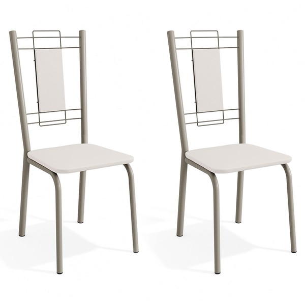 Cadeiras Kit 2 Cadeiras Florença Nickel Branco - Kappesberg