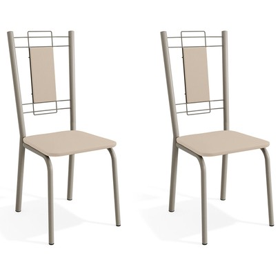Cadeiras Kit 2 Cadeiras Florença Nickel Nude - Kappesberg