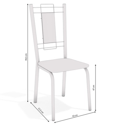 Cadeiras Kit 2 Cadeiras Florença Cromada Nude - Kappesberg