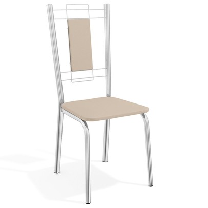 Cadeiras Kit 2 Cadeiras Florença Cromada Nude - Kappesberg