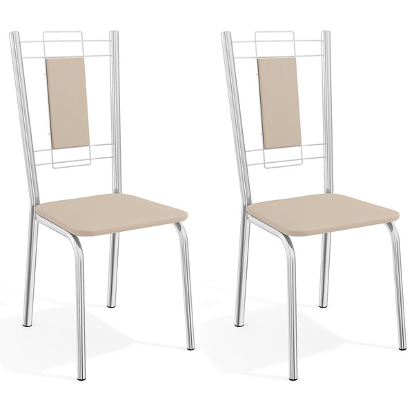 Cadeiras Kit 2 Cadeiras Florença Cromada Nude - Kappesberg