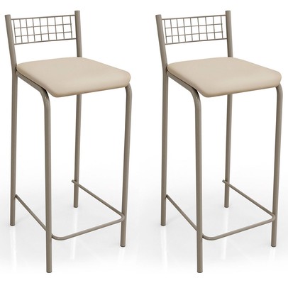 Banquetas Kit 2 Banquetas Genova Nickel Nude - Kappesberg