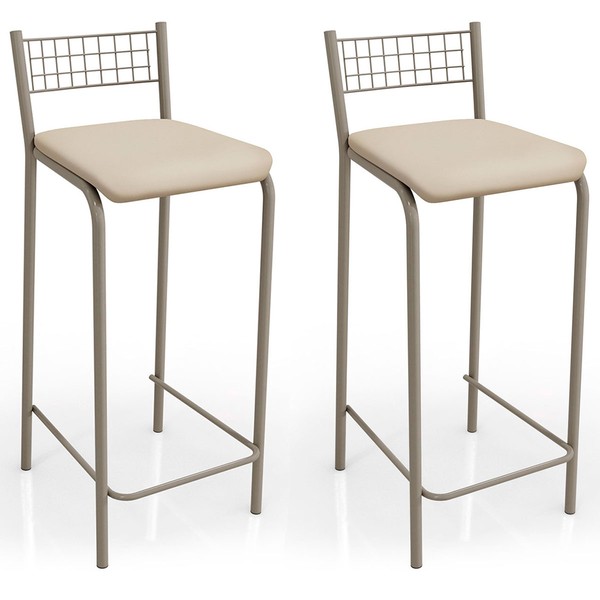Banquetas Kit 2 Banquetas Genova Nickel Nude - Kappesberg