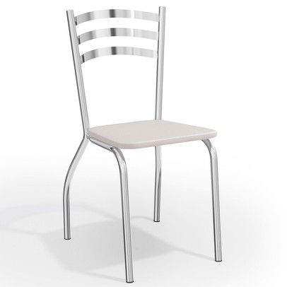 Cadeiras Kit 2 Cadeiras Portugal Cromada Branco - Kappesberg