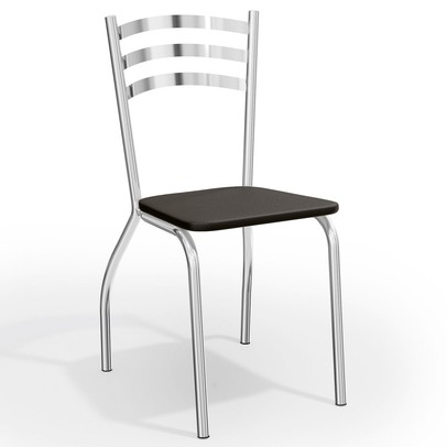 Cadeiras Kit 2 Cadeiras Portugal Cromada Preto - Kappesberg