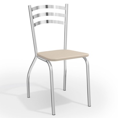 Cadeiras Kit 2 Cadeiras Portugal Cromada Nude - Kappesberg