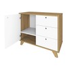 Armário para Escritório Lugano 1 Porta 3 Gavetas Olmo/Branco - Artany Móveis