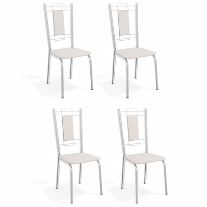 Cadeiras Kit 4 Cadeiras Florença Cromada Branco - Kappesberg