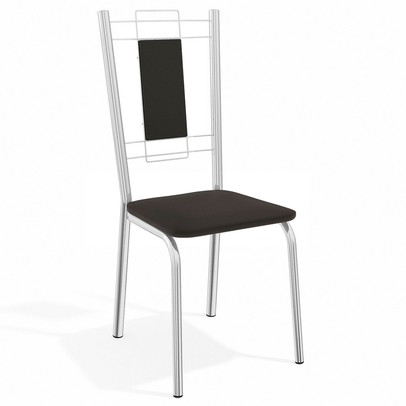 Cadeiras Kit 4 Cadeiras Florença Cromada Preto - Kappesberg