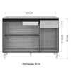 Balcão de Cozinha para Pia 3 Portas 1 Gaveta Chocolate/Off White A434 - Poquema