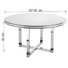 Mesa de Jantar 6 Lugares Redonda Toronto Cromado Branco/Preto - Novabras