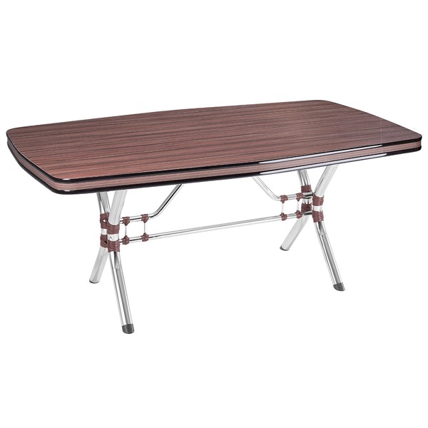 Mesa de Madeira Damasco Cromado/Marrom - Novabras