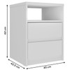 Mesa de Cabeceira Gales 2 Gavetas 100% Mdf Branco - Mambel