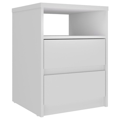 Mesa de Cabeceira Gales 2 Gavetas 100% Mdf Branco - Mambel