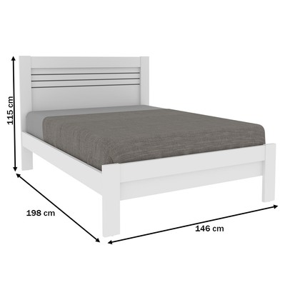 Cama de Casal Safira Neve - Tcil Móveis
