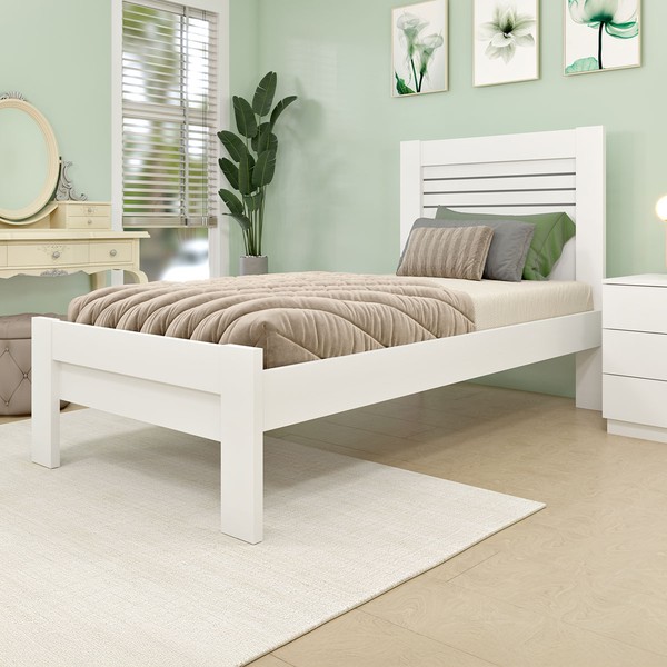 Cama Solteiro Safira Neve- Tcil Móveis