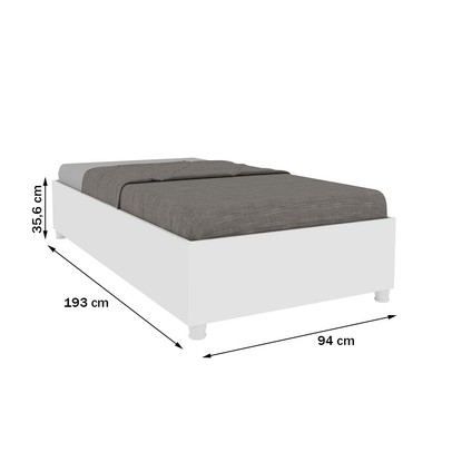 Cama Box Solteiro Mônaco Neve - Tcil Móveis