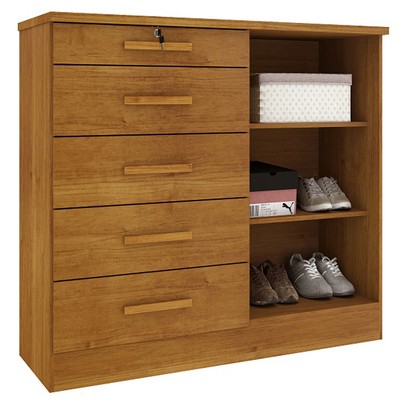 Comoda Istambul 2 Portas 5 Gavetas Cinamomo - Tcil Móveis